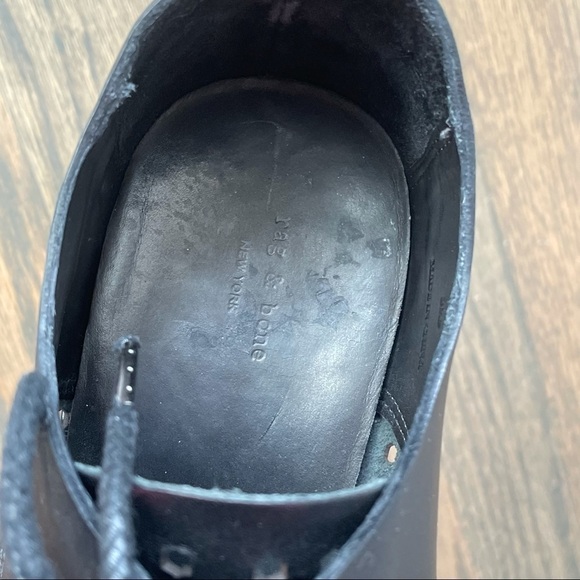 Rag & Bone Honeycomb Milo Perforated Black Leather Oxford 39.5 - Picture 16 of 17